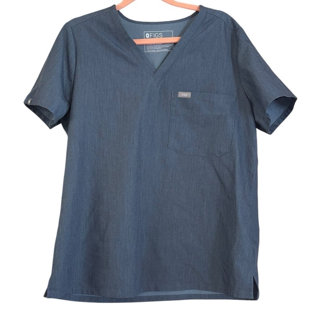 FIGS Technical Collection Blue Gray Scrub Top Women’s M Healthcare RN Doctor MD